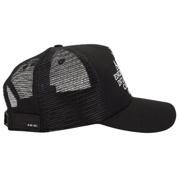 AMIRI Men's Cherub Trucker Cap in Black - Picture 2 of 4